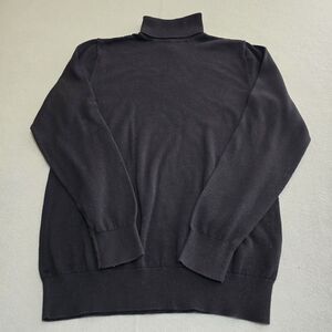 H&M Women's Turtleneck Knit Sweater Black Relaxed 100% Cotton Size Small